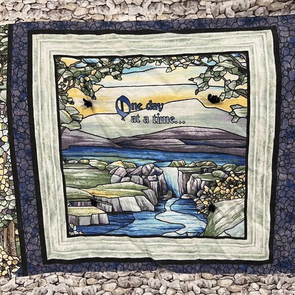 Christian Inspirational Quilt With Nature Print & Bible Verses - Picture 7 of 9